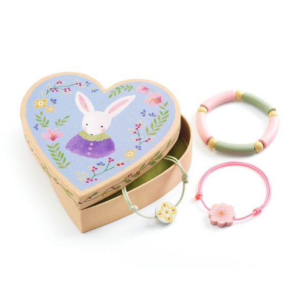 3 Bracelets in Heart Shaped Bunny Box - Djeco