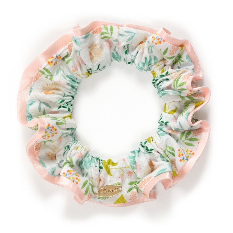 Capucine Forest pink and green hair scrunchie - Plume - Djeco