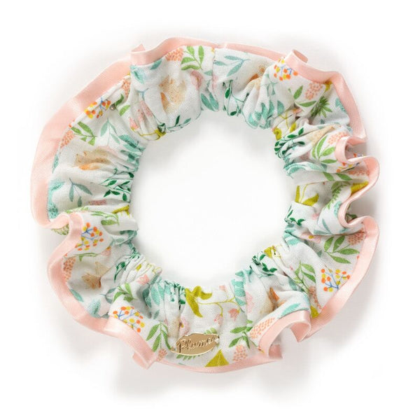 Capucine Forest pink and green hair scrunchie - Plume - Djeco