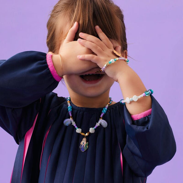 Alizee Beaded Charm Necklace - Plume - Djeco
