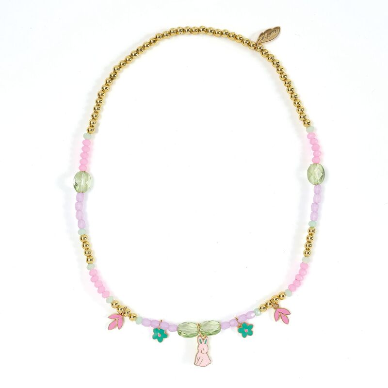 Camelia Beaded Charm Necklace - Plume - Djeco