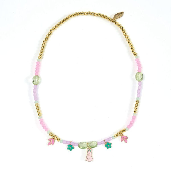 Camelia Beaded Charm Necklace - Plume - Djeco