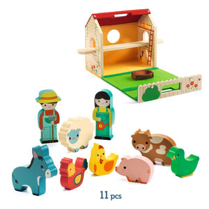 Softi-Farm Felt & Wood Play Set - Djeco
