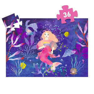 Ella the Mermaid 36 pc Silhouette Puzzle - Djeco