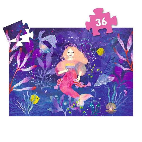 Ella the Mermaid 36 pc Silhouette Puzzle - Djeco