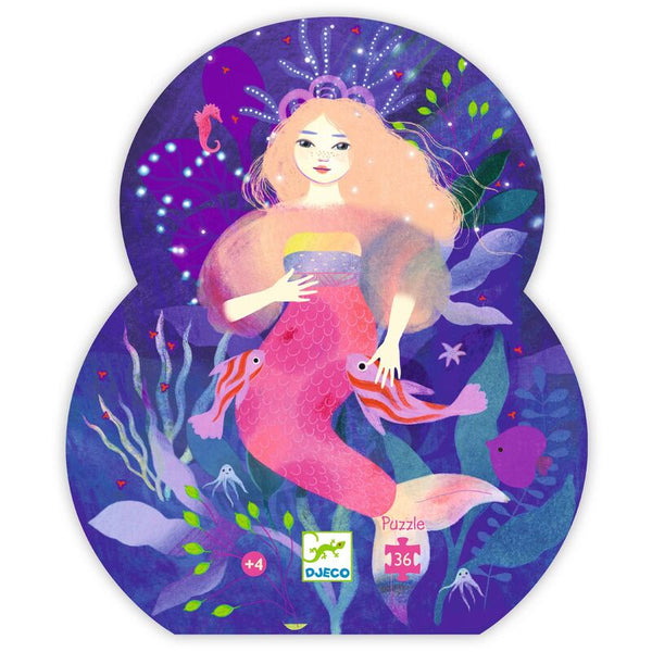 Ella the Mermaid 36 pc Silhouette Puzzle - Djeco