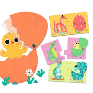 Duo Funny Eggs 12pc Puzzle - Djeco