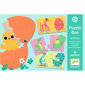 Duo Funny Eggs 12pc Puzzle - Djeco