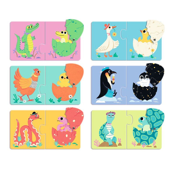 Duo Funny Eggs 12pc Puzzle - Djeco