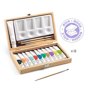 Artist's Box with 12 Paints - Djeco