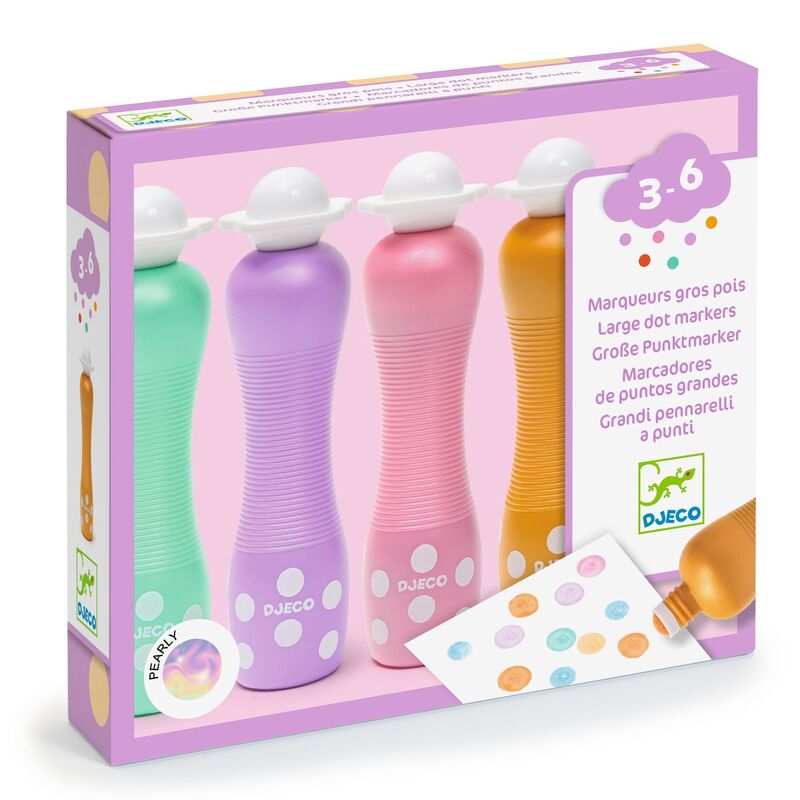 4 Pearl-effect Foam Markers - Djeco