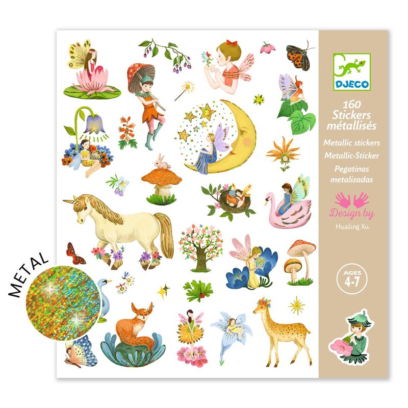 Fantasy 160 Metallic Stickers - Djeco