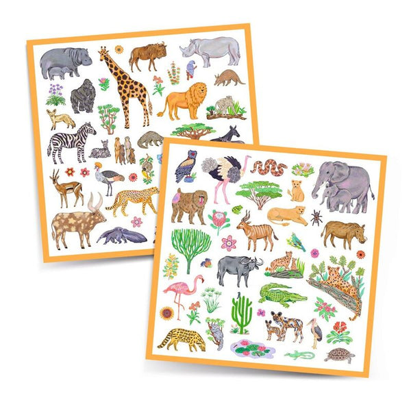 African Safari Stickers - 160 - Djeco