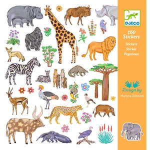 African Safari Stickers - 160 - Djeco
