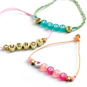 Alphabet Beads- Gold + Colourful - Djeco