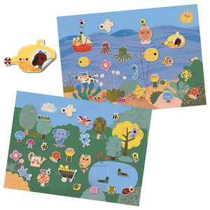 Summertime 30 pc Reuseable Puffy Stickers - Djeco