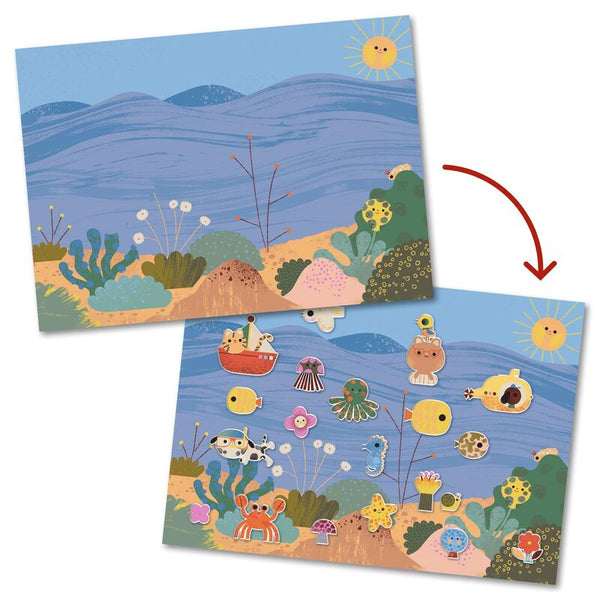 Summertime 30 pc Reuseable Puffy Stickers - Djeco