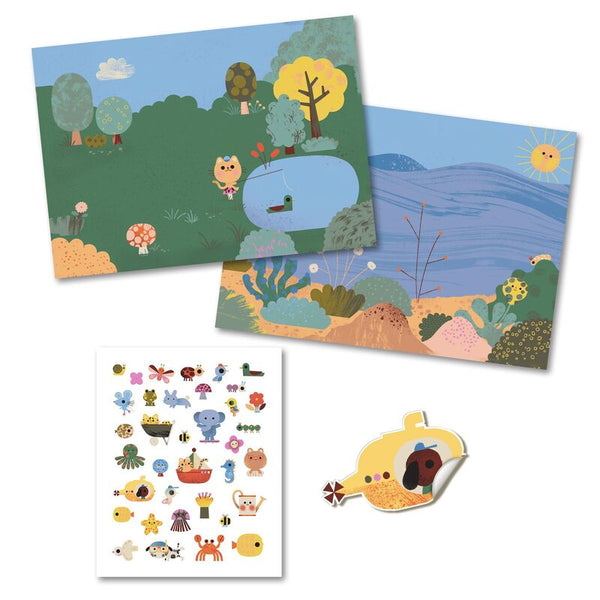 Summertime 30 pc Reuseable Puffy Stickers - Djeco