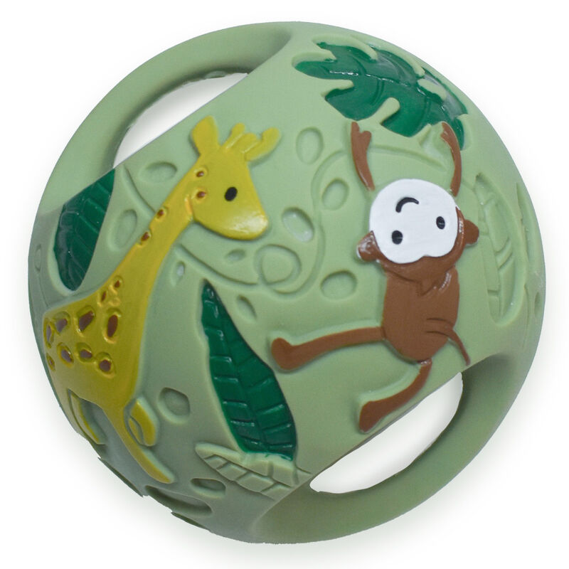 Safari Green Grabbing Ball Natural Rubber Toy - Tikiri