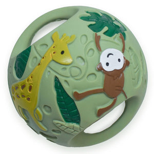 Safari Green Grabbing Ball Natural Rubber Toy - Tikiri