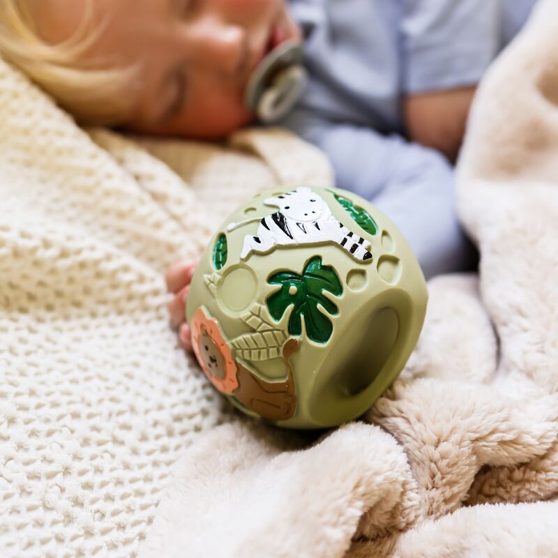 Safari Green Grabbing Ball Natural Rubber Toy - Tikiri