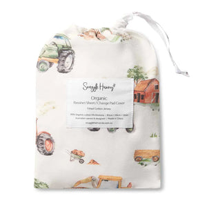 Diggers & Tractors Organic Bassinet Sheet / Change Pad Cover - Snuggle Hunny