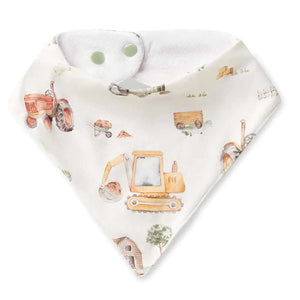 Diggers & Tractors Organic Dribble Bib - Snuggle Hunny