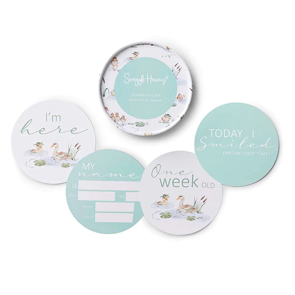 Duck Pond & Sage Reversible Milestone Cards - Snuggle Hunny