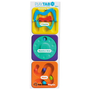 Playtab Sensory Set 1 - Flipper, Number Dial, Maze Tile - Fat Brain Toys
