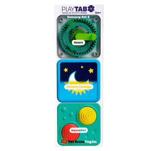 Playtab Sensory Set 4 - Gears, Lenticular, Squeaker - Fat Brain Toys