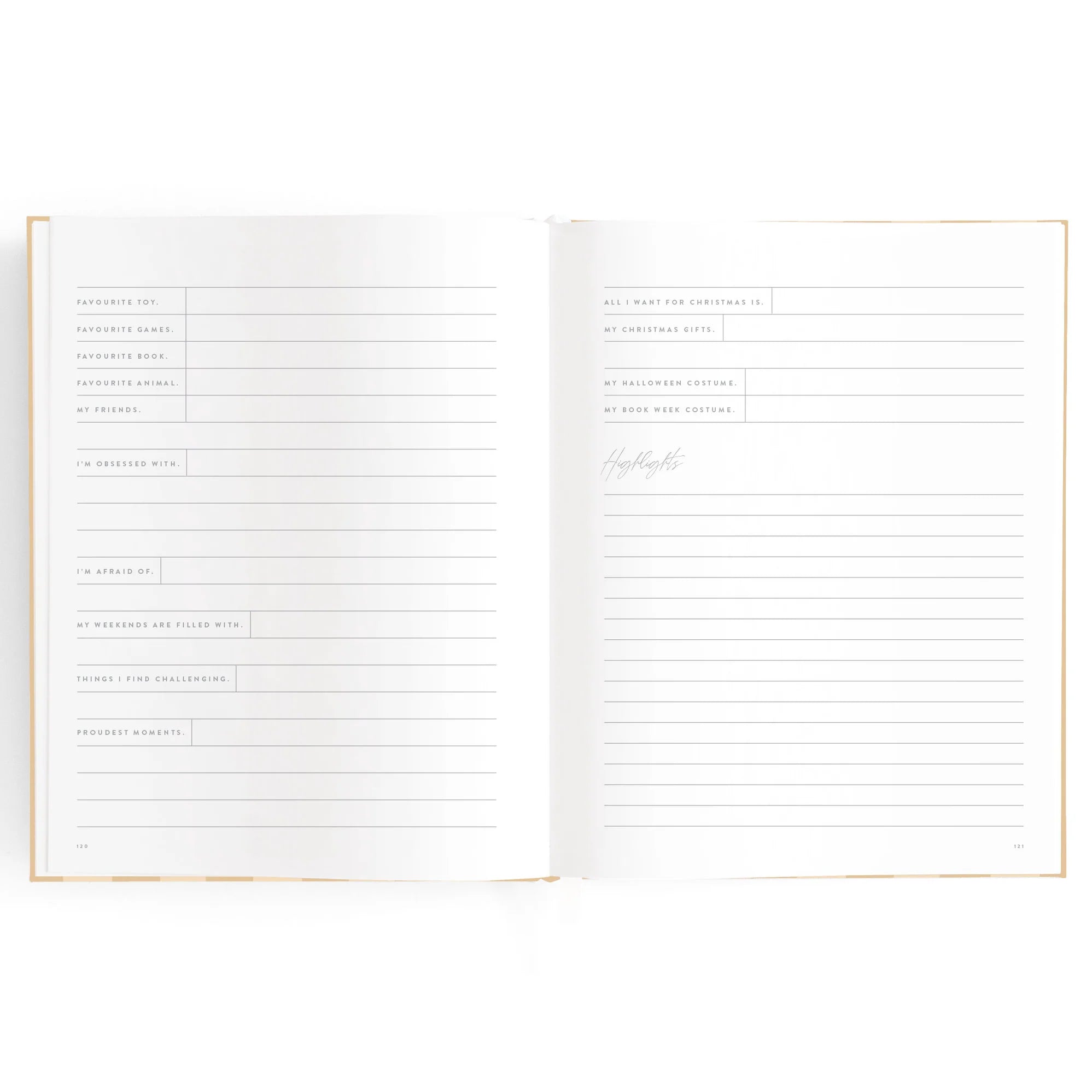 Baby Journal - Coffee Stripe - Fox & Fallow