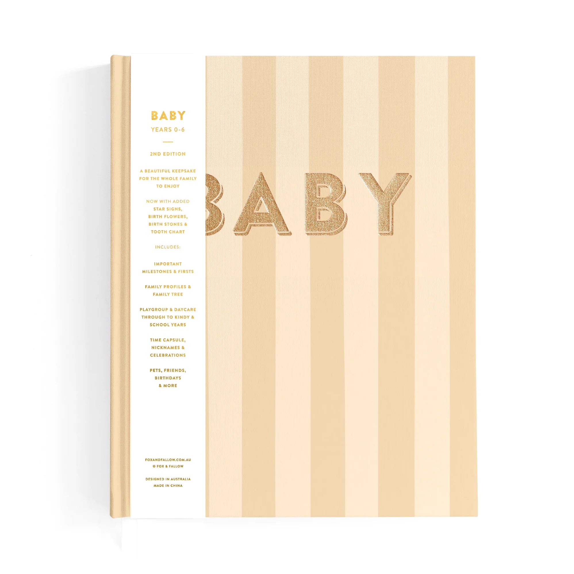 Baby Journal - Coffee Stripe - Fox & Fallow