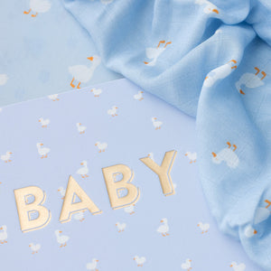 Blue Ducks Muslin Wrap Swaddle - Fox & Fallow