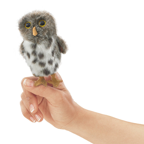 Spot Owl Grey Finger Puppet - Folkmanis