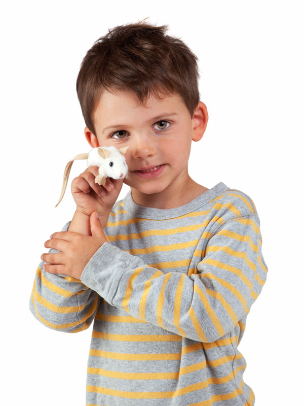 Mini White Mouse Finger Puppet - Folkmanis