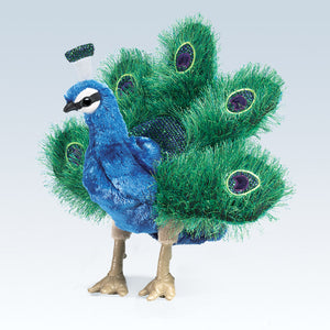 Small Peacock Puppet - Folkmanis DISCOUNTED