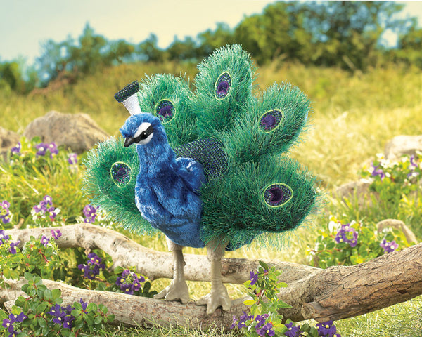Small Peacock Puppet - Folkmanis DISCOUNTED