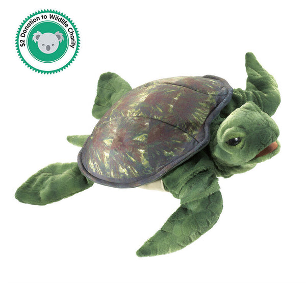 Sea Turtle Hand Puppet - Folkmanis - DISCOUNTED