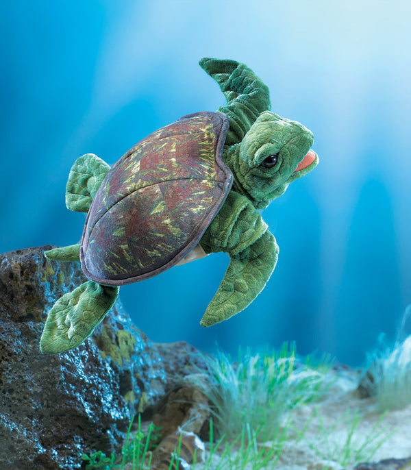 Sea Turtle Hand Puppet - Folkmanis - DISCOUNTED