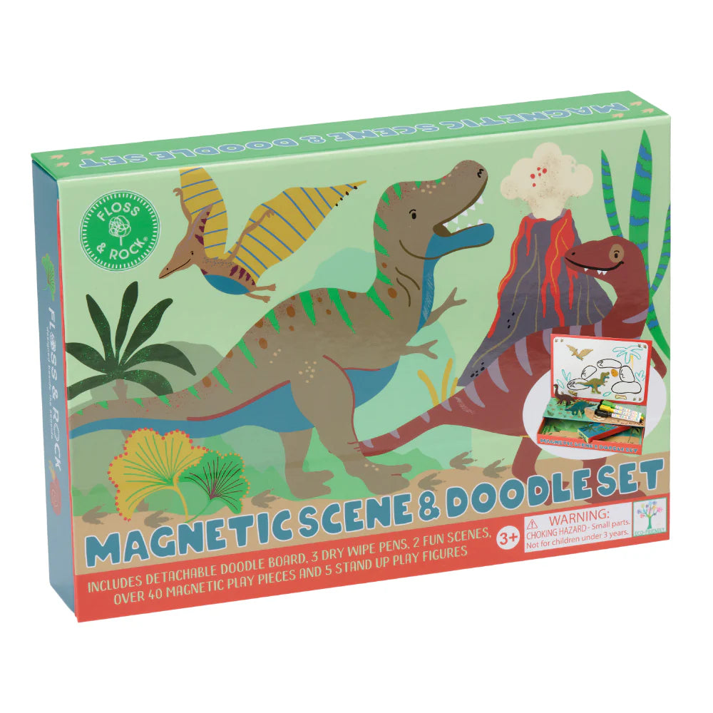 Magnetic Scene & Doodle Set - Dinosaur - Floss & Rock