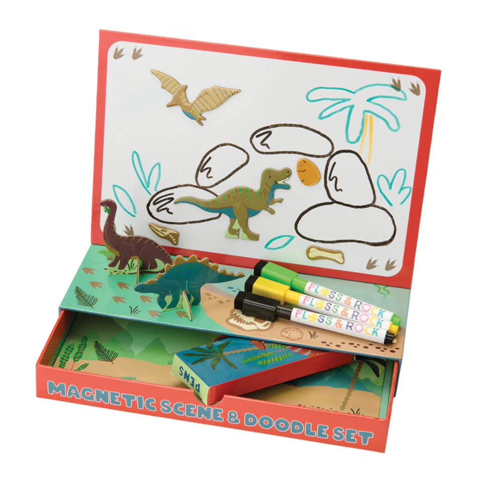 Magnetic Scene & Doodle Set - Dinosaur - Floss & Rock