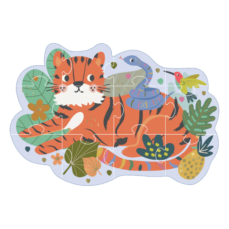12pc Shaped Jigsaw Puzzle - Jungle - Floss & Rock