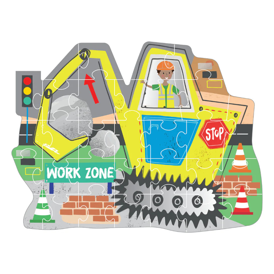 30 pc Shaped Jigsaw Puzzle - Construction - Floss & Rock