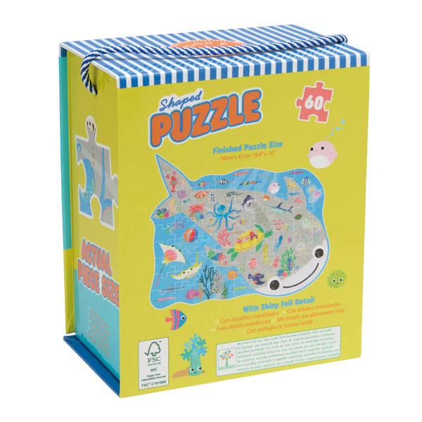 60 pc Shaped Jigsaw Puzzle - Ocean - Floss & Rock