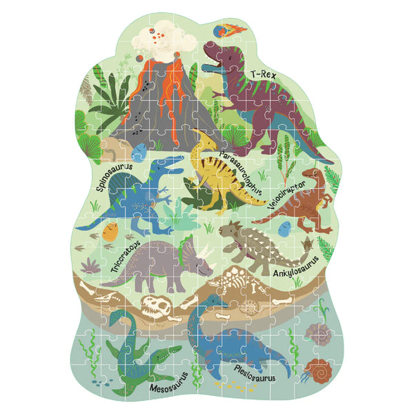 120 pc Shaped Jigsaw Puzzle - Dinosaur - Floss & Rock