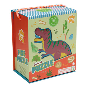 120 pc Shaped Jigsaw Puzzle - Dinosaur - Floss & Rock