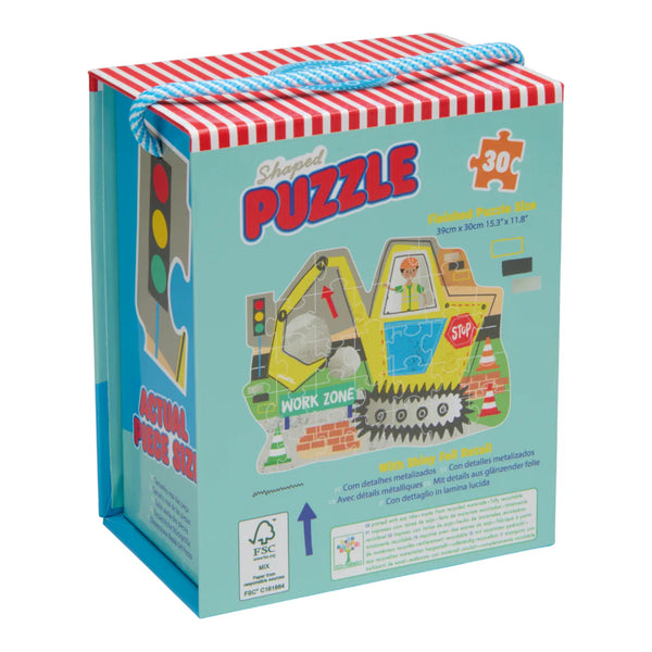30 pc Shaped Jigsaw Puzzle - Construction - Floss & Rock
