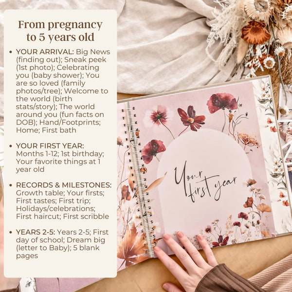 Fleur - Baby Memory Book - Peachly