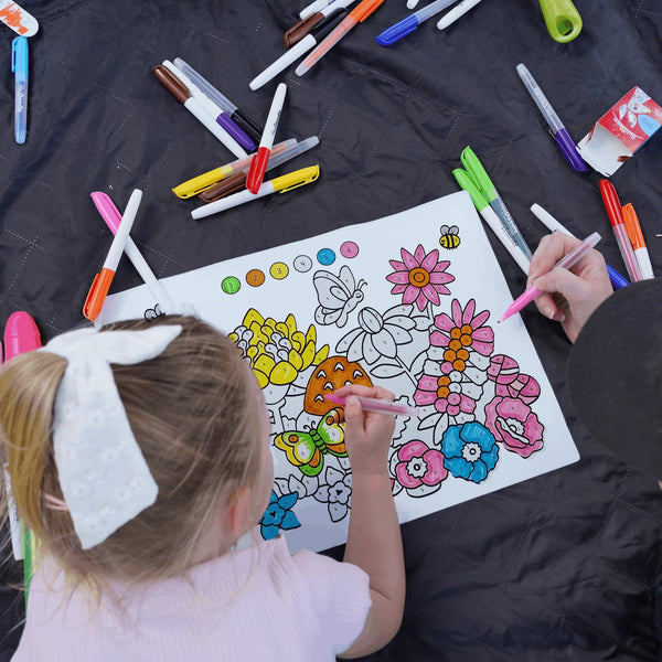 Flower Power Classic Colouring & Doodle Mat - Hey Doodle