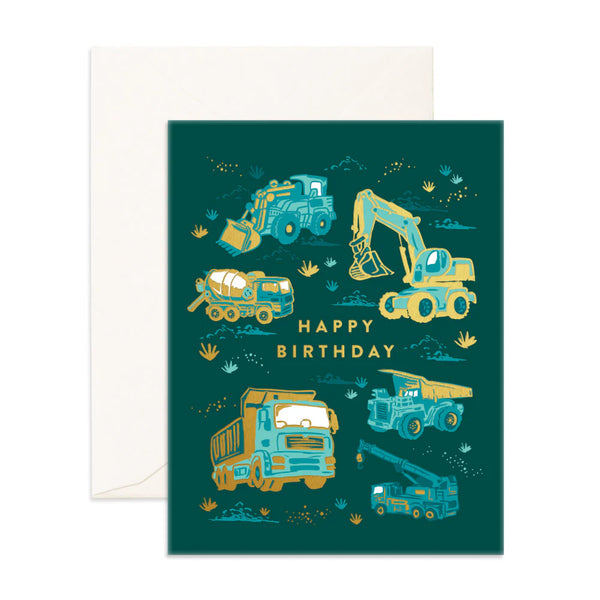 Happy Birthday Trucks Greeting Card - Fox & Fallow